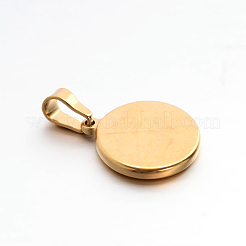 304ステンレススチールエナメルペンダント  ハートのフラットラウンド  ゴールドカラー  19x16x3mm  穴：7x3.5mm&nbsp;X-STAS-M184-01