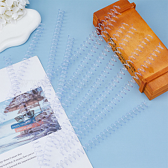プラスチック製綴じルーズリーフスパイラルリング  透明  305x15mm  20個/バンドル&nbsp;AJEW-WH0475-36