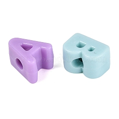 不透明なプラスチック製のヨーロッパのビーズ  文字L  大穴ビーズ  文字L  ミックスカラー  20~21x14~19x13.5mm  穴：5.5~6mm  約181個/500g&nbsp;KY-Q010-04