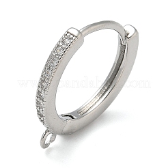 Rack Plating Brass Micro Pave Cubic Zirconia Hoop Earrings Findings&nbsp;KK-K392-33G