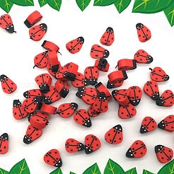 5連の手作りポリマークレイビーズ  てんとう虫  レッド  8~12x7.5~10x4~5mm  穴：1.5~2mm  約38~40個/連  14.17インチ〜15.35インチ（36~39cm）&nbsp;CLAY-SC0001-45B