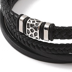 Braided Microfiber Leather Multi-strand Bracelets&nbsp;BJEW-B096-03A