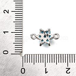 Brass Micro Pave Sky Blue Cubic Zirconia Links&nbsp;KK-D356-02B-P