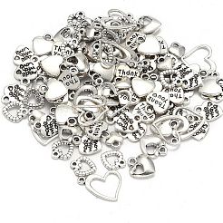 Mixed Tibetan Style Alloy Heart Pendants&nbsp;TIBEP-X0004-01-AS