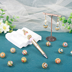 15Pcs Brass Enamel Beads&nbsp;KK-TA0009-20G