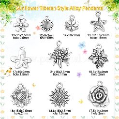 Sunflower Tibetan Style Alloy Pendants&nbsp;TIBEP-CJ0001-09-RS