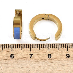 304ステンレススチールエナメルフープピアス  ゴールドカラー  ミックスカラー  12~15.5x13.5~16x2~4mm  3のペア/セット&nbsp;EJEW-K268-19G-04