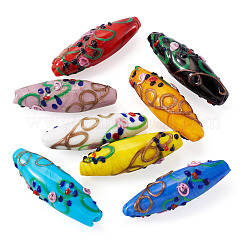 8Pcs 8 Colors Handmade Gold Sand Lampwork Beads Strands&nbsp;LAMP-TA0002-26
