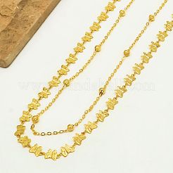 真鍮製バタフライリンクチェーン 2連ウエストチェーン（女性用）  18KGP本金メッキ  880mm&nbsp;GG1011