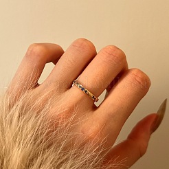 女性用スターリングシルバーマイクロパヴェキュービックジルコニア指輪925個  18KGP本金メッキ  usサイズ6 3/4(17.1mm)&nbsp;RJEW-F180-04G