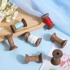 ワイヤーのための木製の空のスプール  スレッドボビン  サドルブラウン  4.8x3.1cm  10pc&nbsp;TOOL-SC0001-60B