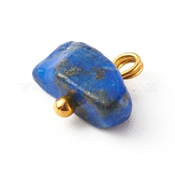 混合天然石ペンダント  金合金ループ付き  ナゲット  7~11x5~10.5x4~9mm  穴：2mm&nbsp;PALLOY-JF00735