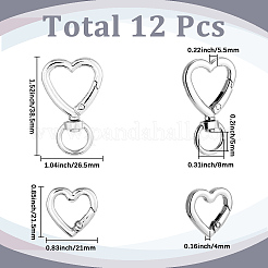 6Pcs Heart Spray Painted Alloy Swivel Clasps&nbsp;FIND-SC0021-59