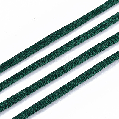 ポリエステル糸  サテンラテイルコード  濃い緑  2mm  約10 M /バンドル&nbsp;OCOR-S124-13-1