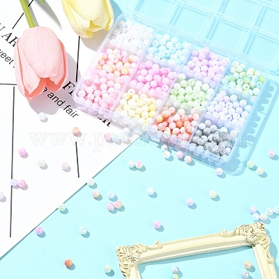 12 Colors Opaque Acrylic Beads&nbsp;OACR-FS0001-70-1