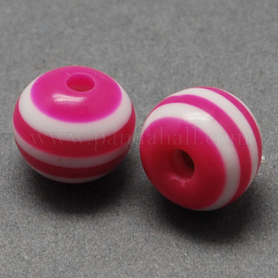 Round Striped Resin Beads&nbsp;RESI-R158-8mm-08-1