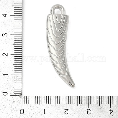 CCBプラスチックペンダント  ホーン  カン付き  プラチナ  41.5x13x6mm  穴：3~3.5mm&nbsp;CCB-D278-14P-1