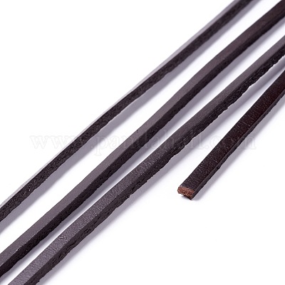 牛革コード  ココナッツブラウン  3x2mm  約100ヤード/バンドル（300フィート/バンドル）&nbsp;WL-Q007-3x2-35-1