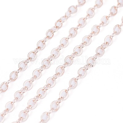Brass Flat Oval Cable Chains&nbsp;CH030-RG-1