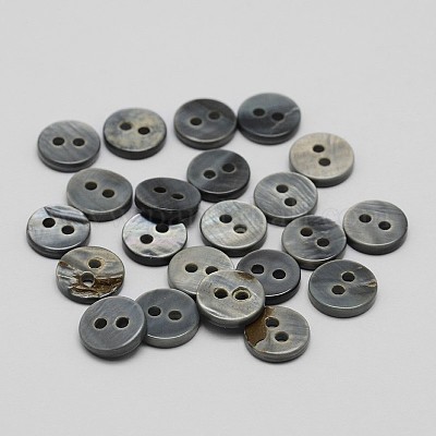 2-Hole Shell Flat Round Buttons&nbsp;BUTT-P012-10-A-1