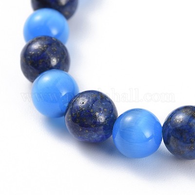 Natural Lapis Lazuli(Dyed) Stretch Bracelets&nbsp;BJEW-JB04506-04-1