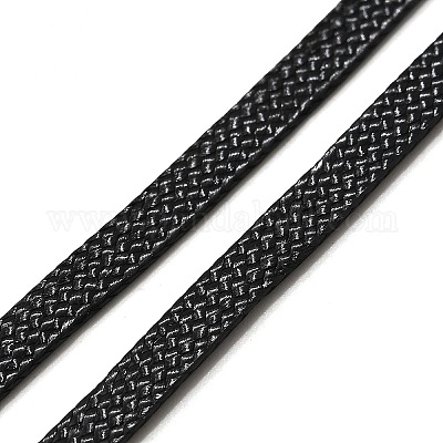 韓国のワックスポリエステルコード  ブラック  4x0.8mm  約93ヤード/ロール&nbsp;YC172-1