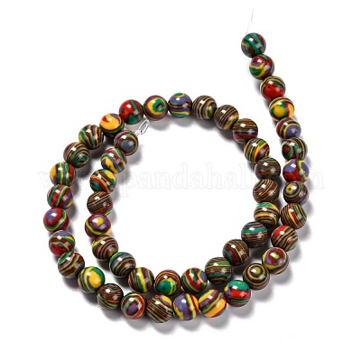 Synthetic Malachite Beads Strands&nbsp;G-I199-32-6mm-G-1
