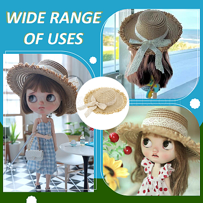 Straw Hat for Dolls&nbsp;DOLL-WH0002-42A-1