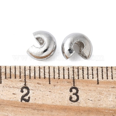 アイアン製つぶし玉カバーカシメ玉カバー  プラチナカラー  サイズ：直径約5mm  穴：1.5~1.8mm&nbsp;IFIN-H030-N-1