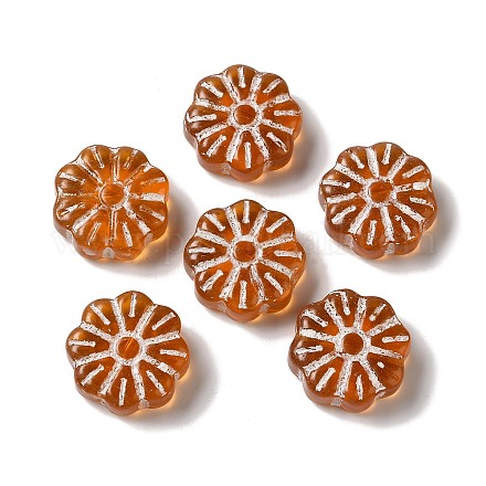透明なランプワークビーズ  花  ペルー  15x6mm  穴：1mm  約48~58個/100g&nbsp;LAMP-P065-03A-03-1