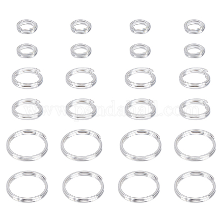 24個、3つのスタイル、925つのスターリングシルバースプリットリング  ダブルループリング  銀  4~8x1.3~2mm(22ゲージ～12ゲージ)  内径：2.7~7mm  8個/スタイル&nbsp;STER-AR0001-13-1