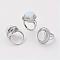 Opalite Finger Rings, with Brass Ring Finding, Platinum, Oval, Size 8, 18mm