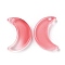 Transparent Baking Paint Glass Beads, Moon, Top Drilled, Red, 15.5x13x3.5mm, Hole: 1.2mm
