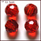 Imitation Austrian Crystal Beads, Grade AAA, K9 Glass, Faceted(32 Facets), Round, Red, 10mm, Hole: 0.9~1mm