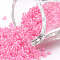 12/0 Glass Seed Beads, Ceylon, Round, Pink, 2mm, Hole: 1mm, about 6666pcs/100g
