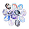 Flatback Glass Cabochons, for DIY Projects, Unicorn Pattern, Oval, Mixed Color, 25x18x5.5mm