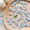 Handmade Lampwork Beads, Tulip, Light Blue, 9mm