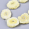 Electroplated Natural Quartz Beads Strands, Solar Quartz, Dyed, Flower, Champagne Yellow, 12~25x12~25x5mm, Hole: 1.2mm, about 8~10pcs/strand, 7.87 inch(20cm)
