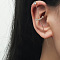 Brass Rhinestone Cuff Earrings, Golden, 8mm