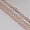 Iron Twisted Chains, Unwelded, with Spool, Oval, Rose Gold, 11x8x1.4mm, about 164.04 Feet(50m)/roll