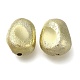 UVメッキ CCB プラスチックビーズ  テクスチャー  オーバル  シャンパンゴールド  15.5x12x10mm  穴：2mm&nbsp;CCB-D008-05G-1