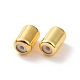 真鍮ビーズ  ゴム入り  コラム  スライダービーズ  18KGP本金メッキ  8x5mm  穴：2mm&nbsp;KK-WH0052-01C-3