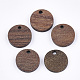 ウォールナットウッドペンダント  フラットラウンド  サドルブラウン  14x2.5~3mm  穴：1.8mm&nbsp;WOOD-S054-39-1
