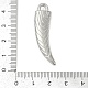 CCBプラスチックペンダント  ホーン  カン付き  プラチナ  41.5x13x6mm  穴：3~3.5mm&nbsp;CCB-D278-14P-3