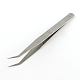 鉄のビーズピンセット  プラチナ  132x9.6x2mm&nbsp;TOOL-R088-01-1