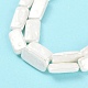 電気めっきシェルパールビーズ連売り  ホワイト  長方形  15~16x7.5~8x3.5~4mm  穴：1mm  約26個/連  15.94インチ（40.5cm）&nbsp;BSHE-C007-C01-01-4
