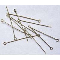 真鍮製9ピン  アンティークブロンズ  60x0.7mm  穴：2mm  約2400個/500g&nbsp;KK-EP6.0cm-AB