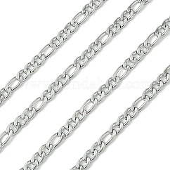 Tarnish Resistant 304 Stainless Steel Figaro Chains, Faceted, Unwelded, Stainless Steel Color, 4~6x3mm
