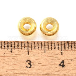 真鍮ビーズ  長持ちメッキ  カドミウムフリー＆鉛フリー  フラットラウンド  ゴールドカラー  6x2.8mm  穴：2mm&nbsp;KK-M312-12G
