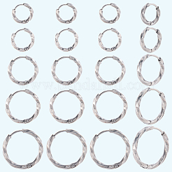 20Pcs 5 Styles 316 Surgical Stainless Steel Twist Hoop Earrings&nbsp;EJEW-SC0001-83
